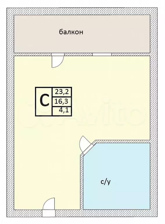 Квартира-студия, 27 м, 1/6 эт. - Фото 0
