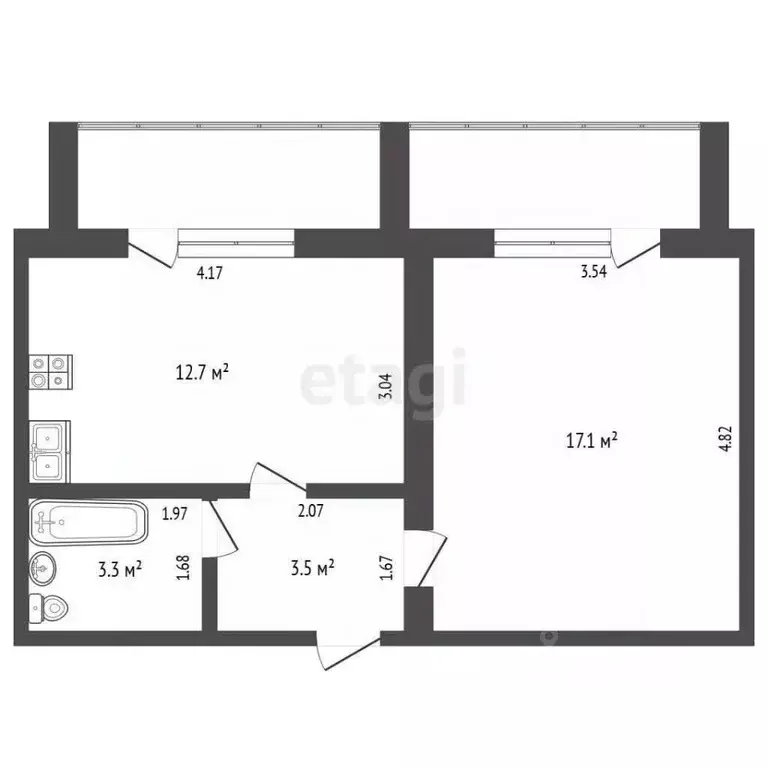 1-к кв. Архангельская область, Котлас просп. Мира, 15 (36.8 м) - Фото 2