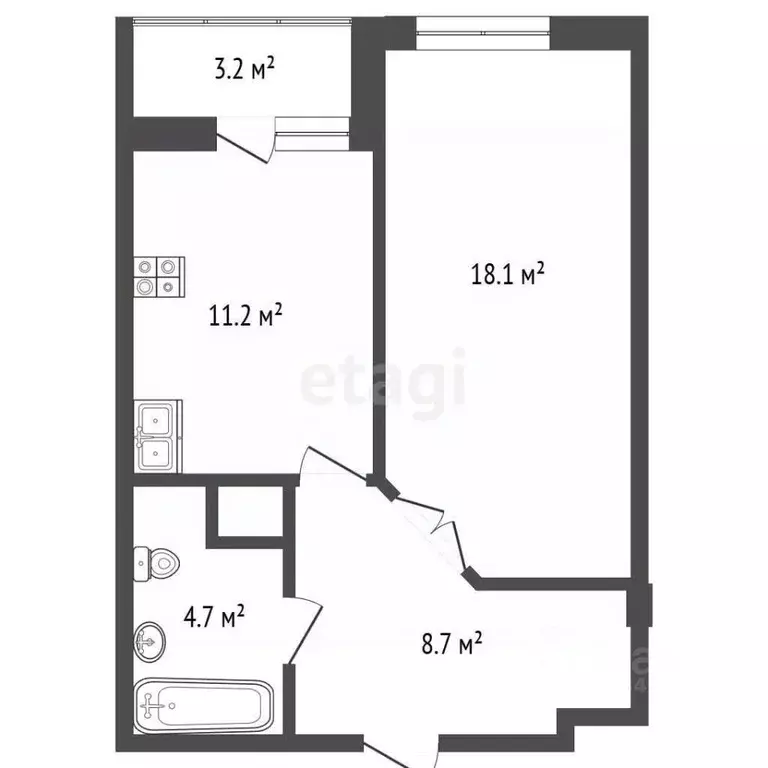 1-к кв. Нижегородская область, Нижний Новгород Артельная ул., 15к1 ... - Фото 2