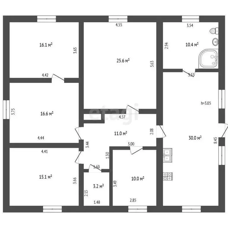 Дом в Калиновка, Южная улица (139 м) - Фото 1
