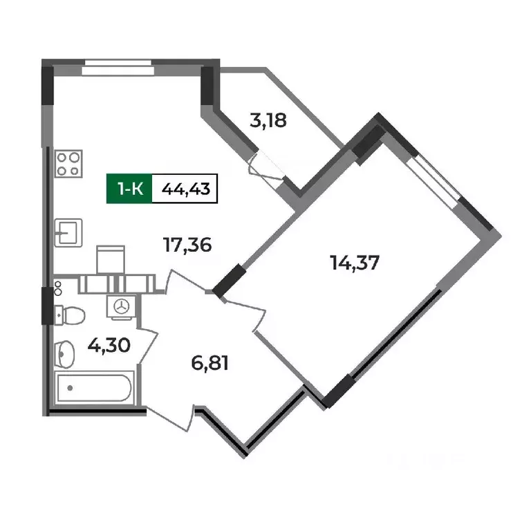 1-к кв. Владимирская область, Ковров Еловая ул., 11 (44.43 м) - Фото 0