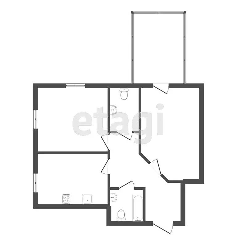 2-комнатная квартира: Тюмень, улица Павла Шарова, 12А (55 м) - Фото 1