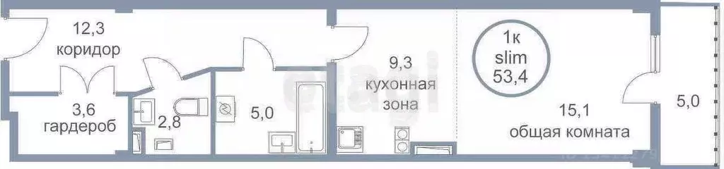 Студия Белгородская область, Белгород ул. Горького, 54Б (50.0 м) - Фото 1