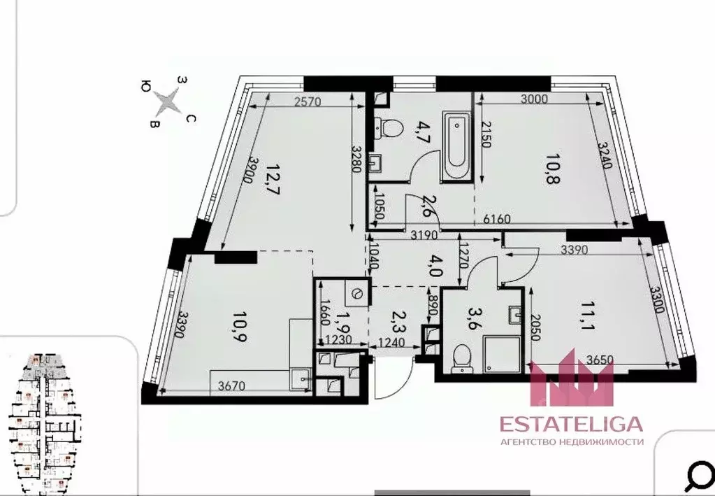 3-к кв. Москва Варшавское ш., 37Ак2 (64.8 м) - Фото 2