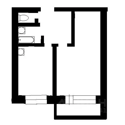 Квартира, 1 комната, 31.4 м - Фото 0