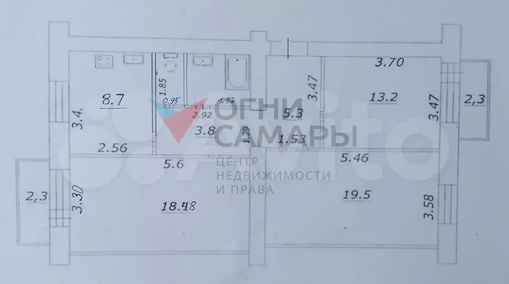 3-к. квартира, 73 м, 2/6 эт. - Фото 0