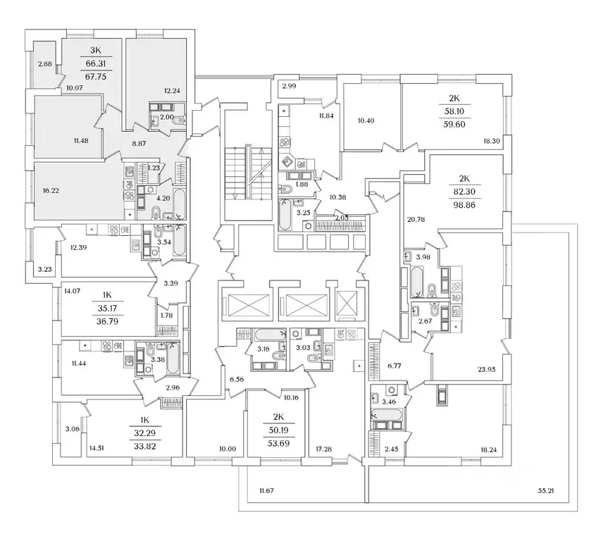 3-к кв. Санкт-Петербург Полюстрово тер.,  (67.75 м) - Фото 1