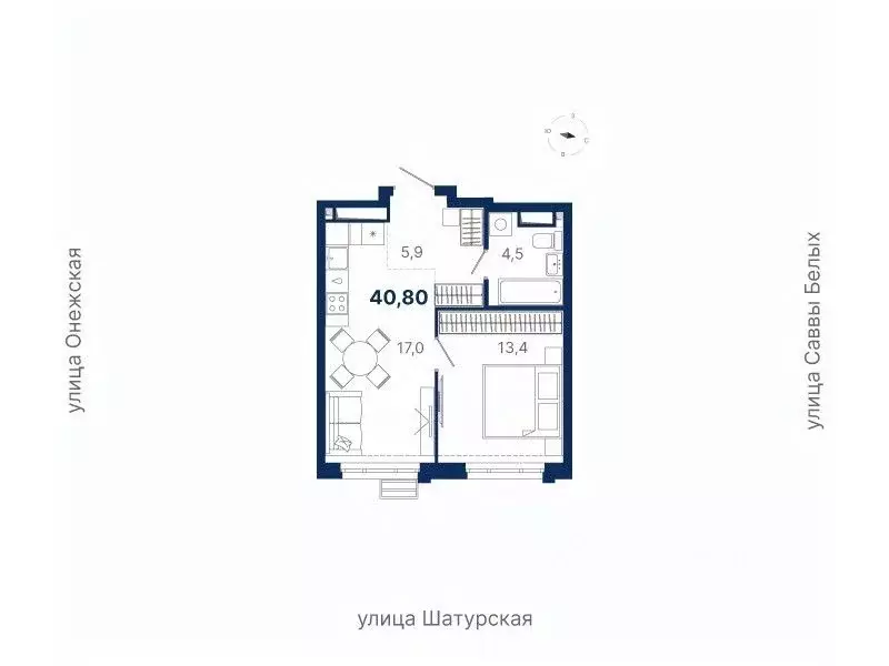 1-к кв. Свердловская область, Екатеринбург ул. Шатурская (40.8 м) - Фото 0