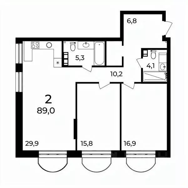 2-к кв. Нижегородская область, Нижний Новгород ул. Воровского, 8 (89.0 ... - Фото 0