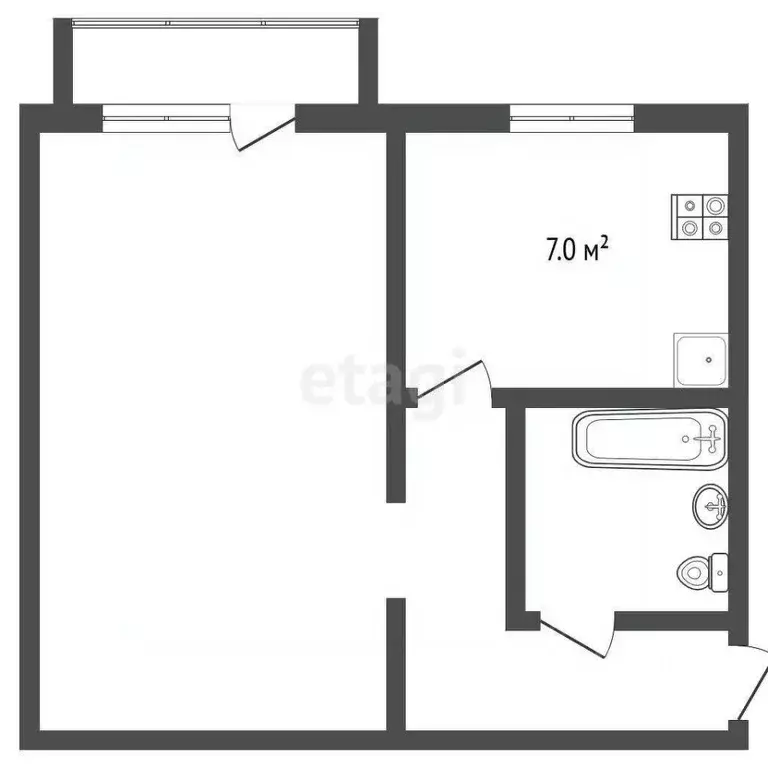 1-к кв. Крым, Евпатория просп. Победы, 45 (38.2 м) - Фото 2