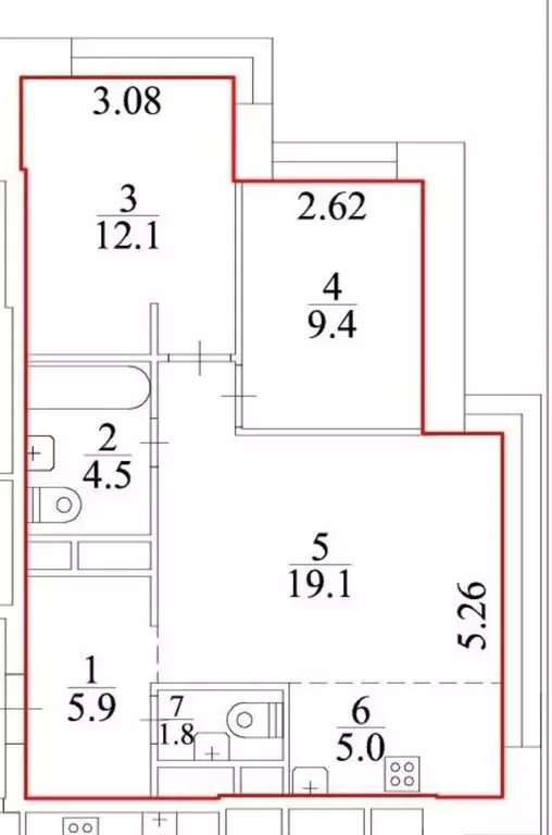 2-комнатная квартира: Москва, 3-я Хорошёвская улица, 19А (58 м) - Фото 1