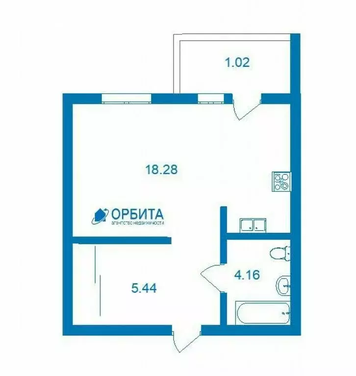 Квартира-студия: Тюмень, Амурская улица, 39 (28.4 м) - Фото 1