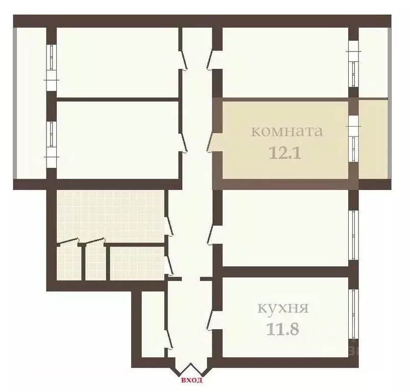 Комната Санкт-Петербург просп. Наставников, 8к1 (12.1 м) - Фото 1