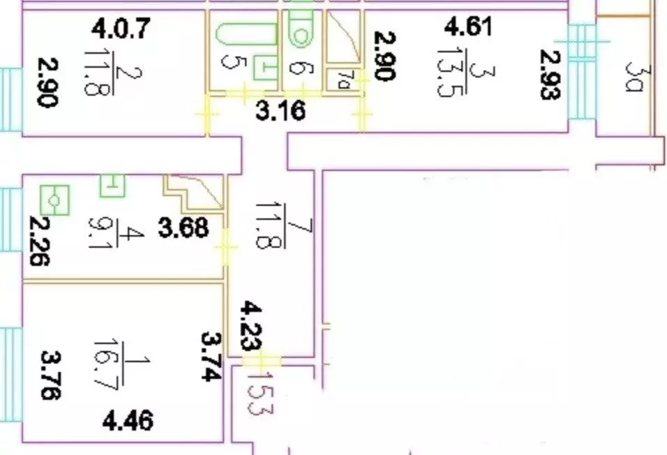 3-к кв. Москва ул. Богородский Вал, 6К1 (66.0 м) - Фото 1