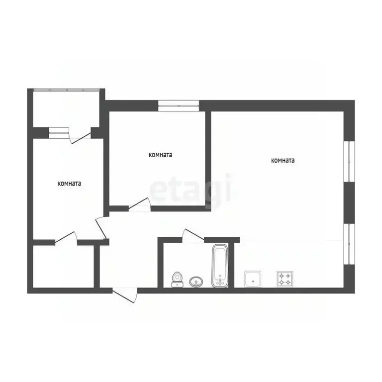3-к кв. Тюменская область, Тюмень Полевая ул., 105к2 (80.0 м) - Фото 1