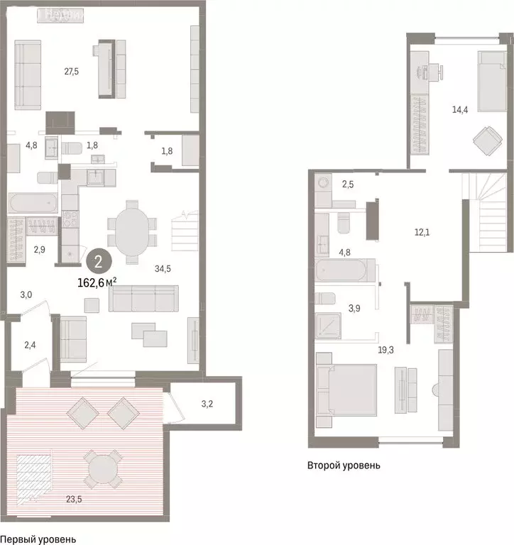 2-комнатная квартира: Тюмень, ЖК Дом у Озера (162.55 м) - Фото 1
