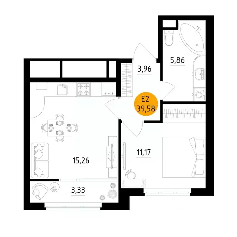1-к кв. Рязанская область, Рязань ул. Земнухова (39.58 м) - Фото 1