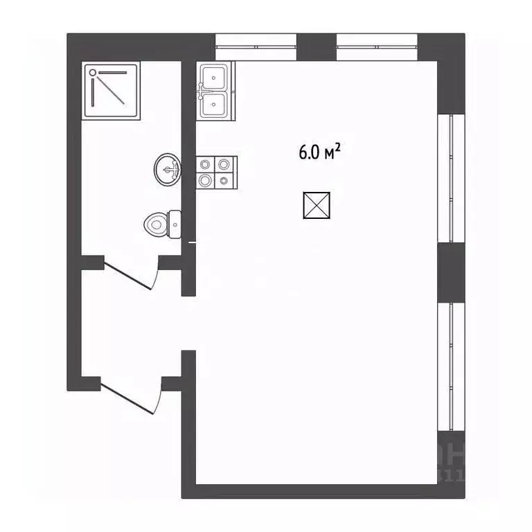 Студия Севастополь с. Орловка, ш. Качинское, 35/41 (25.2 м) - Фото 1