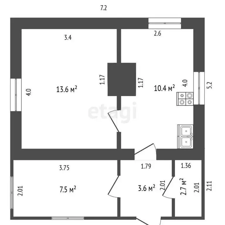 Дом в Юрга, улица Никитина (24 м) - Фото 0