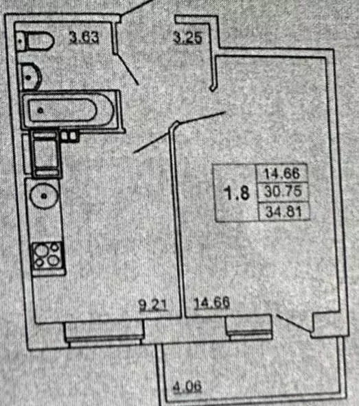 1-к. квартира, 30,9 м, 11/12 эт. - Фото 0