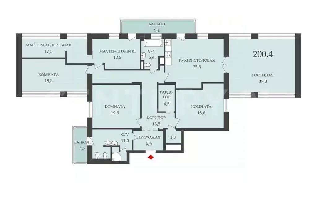 4-к кв. Санкт-Петербург Петергофское ш., 45 (200.4 м) - Фото 2