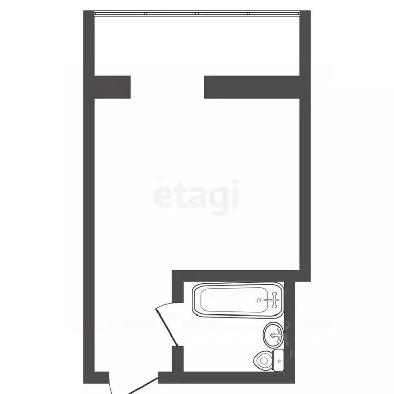 Студия Тюменская область, Тюмень ул. Седова, 66 (13.0 м) - Фото 1