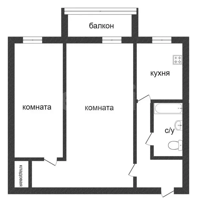 2-комнатная квартира: Курган, улица Дзержинского, 28 (41.6 м) - Фото 0