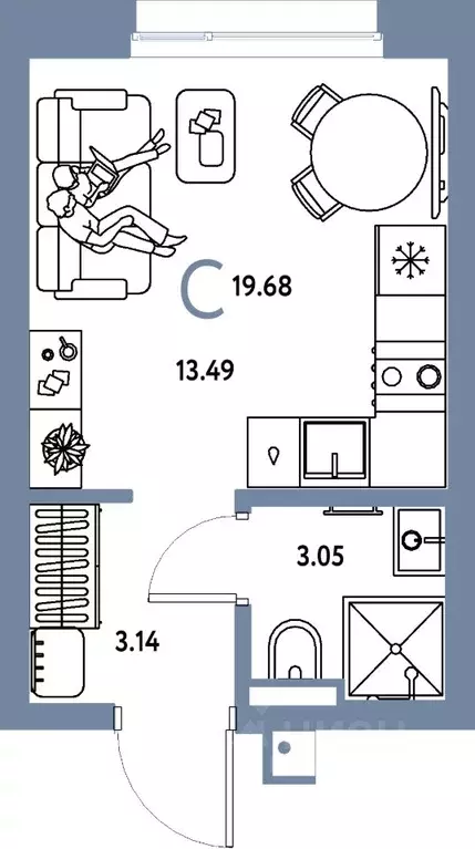Студия Московская область, Мытищи Страна.Парковая жилой комплекс ... - Фото 1