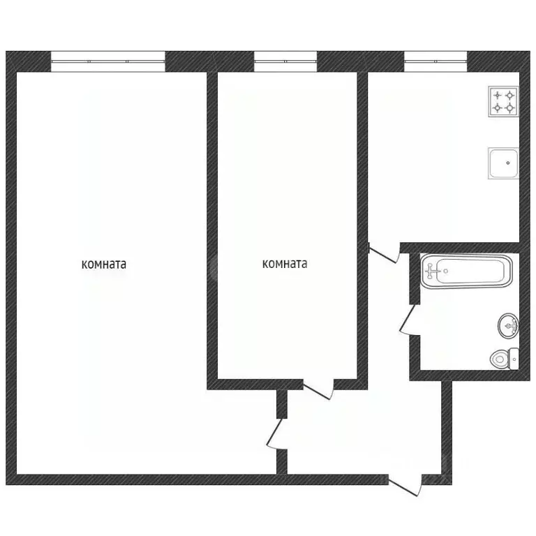 2-к кв. Курганская область, Курган ул. Сухэ-Батора, 14 (44.5 м) - Фото 2