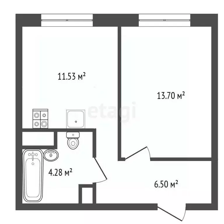1-к кв. Тюменская область, Тюменский муниципальный округ, с. Горьковка ... - Фото 1