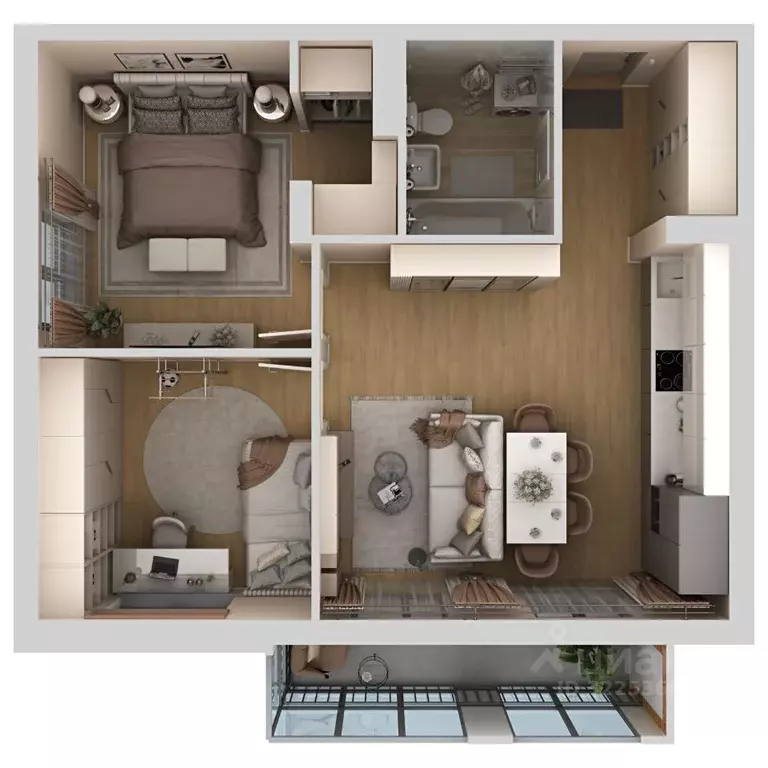 3-к кв. Пермский край, Пермь Самолетная ул., 6 (54.6 м) - Фото 2