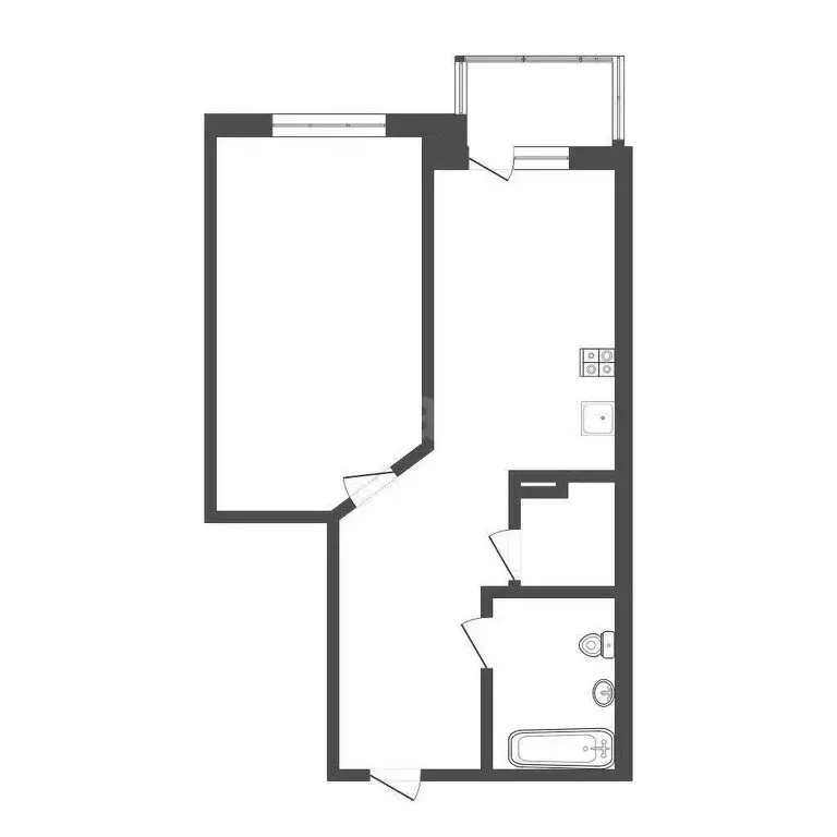1-комнатная квартира: Тула, Новомосковская улица, 10А (37 м) - Фото 1