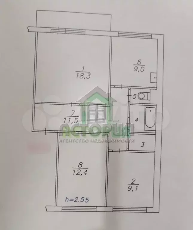 3-к. квартира, 65,5 м, 6/10 эт. - Фото 0