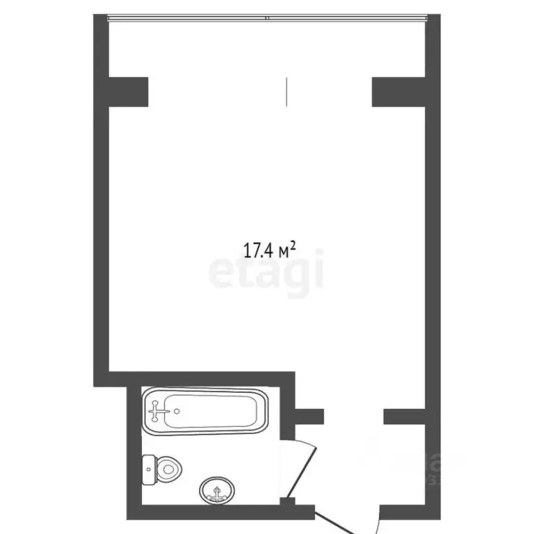 1-к кв. Тюменская область, Тюмень Олимпийская ул., 24 (17.8 м) - Фото 1