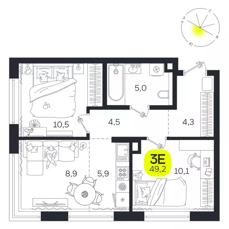 3-к кв. Свердловская область, Екатеринбург Южная Ботаника жилрайон, ... - Фото 1