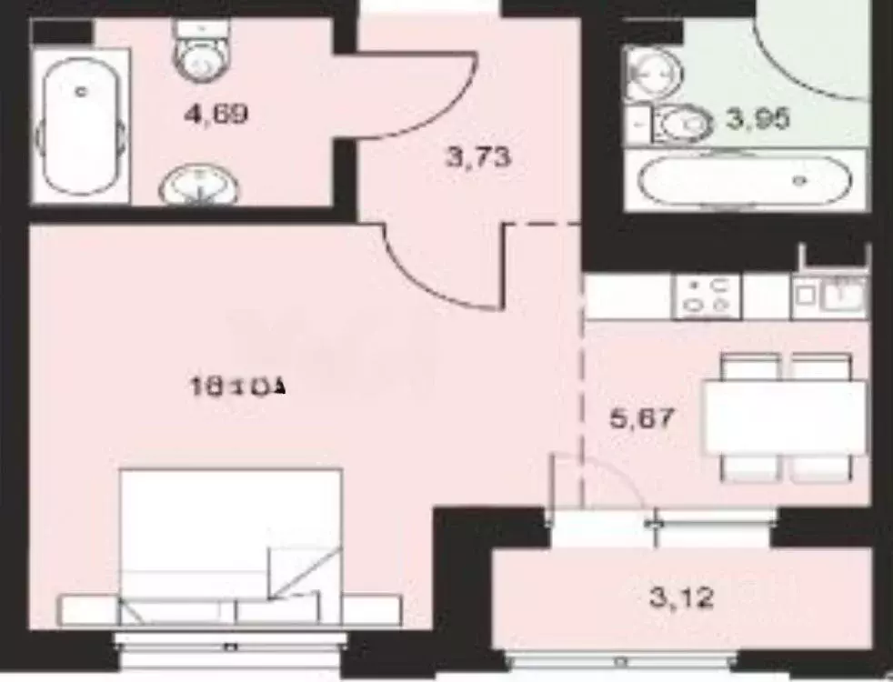 1-к кв. Иркутская область, Иркутск ул. Березовая Роща, 13А (34.0 м) - Фото 2