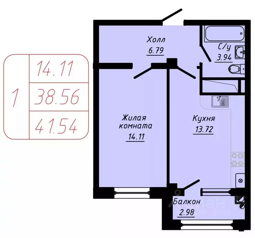 1-к кв. Ставропольский край, Кисловодск ул. Фоменко (41.54 м) - Фото 0