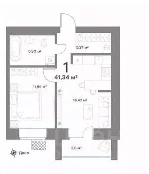 1-к кв. Нижегородская область, Выкса  (41.34 м) - Фото 0