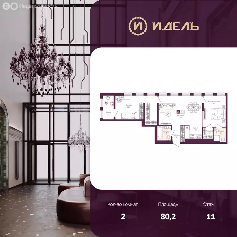 2-комнатная квартира: Нижний Новгород, ЖК Идель. Квартал на Сенной ... - Фото 1