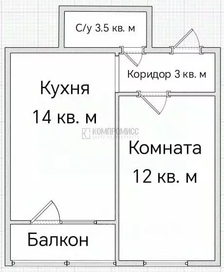 1-к кв. Краснодарский край, Краснодар Московская ул. (35.0 м) - Фото 1