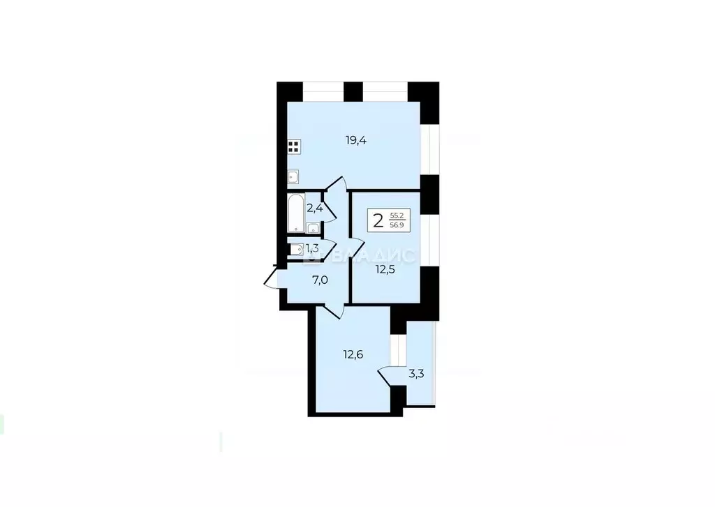 2-к кв. Владимирская область, Суздаль Советская ул., 65 (56.9 м) - Фото 2