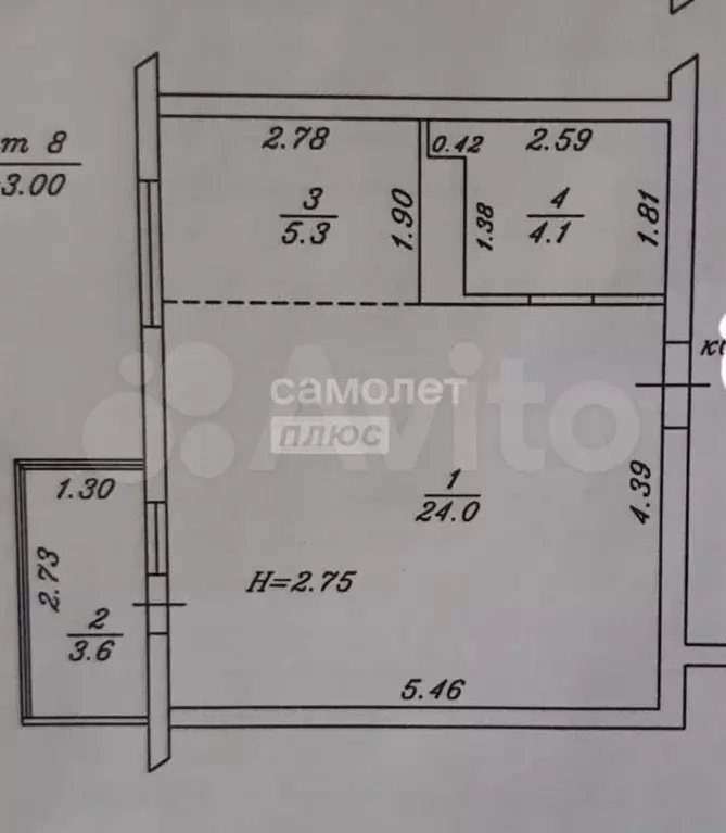 1-к. квартира, 37 м, 6/8 эт. - Фото 0