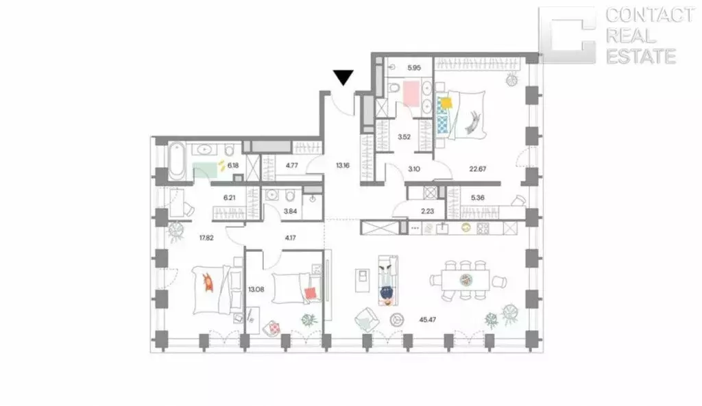 3-комнатная квартира: Москва, 2-я Звенигородская улица, 16 (165 м) - Фото 1