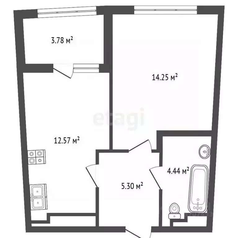 1-к кв. Санкт-Петербург пос. Парголово, ул. Брюлловская, 3 (36.5 м) - Фото 2