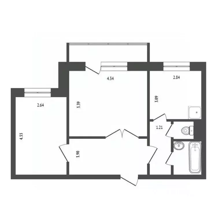 2-к кв. Красноярский край, Красноярск Пролетарская ул., 147 (52.9 м) - Фото 1