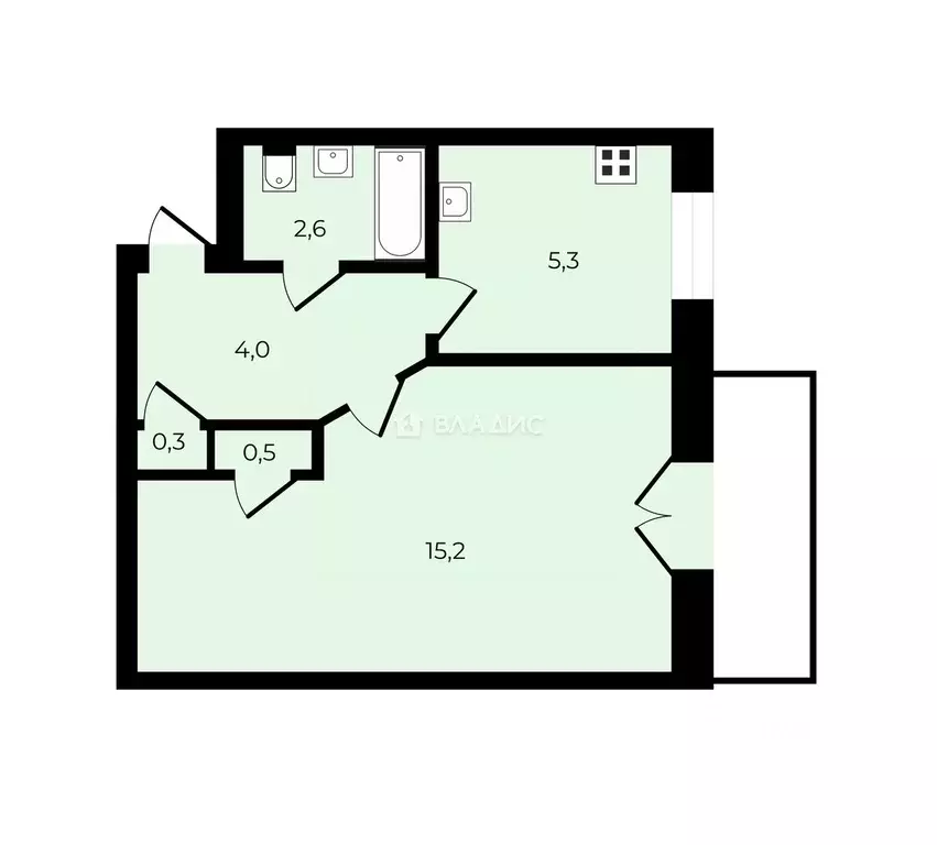 1-к кв. Санкт-Петербург Новоизмайловский просп., 57К2 (27.9 м) - Фото 2