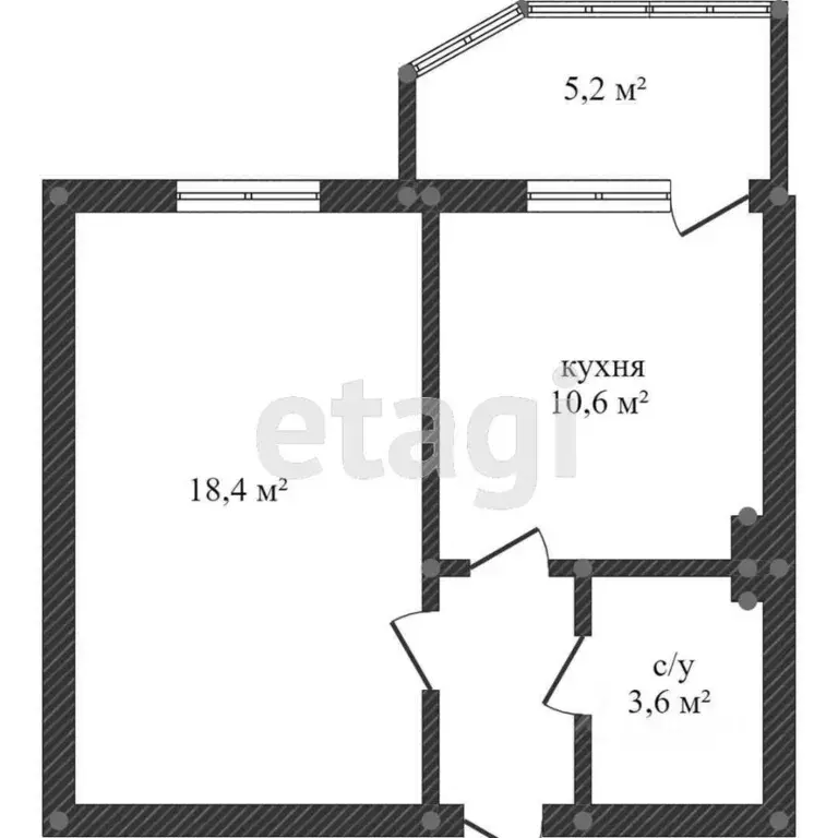 1-к кв. Ханты-Мансийский АО, Сургут Университетская ул., 23/2 (42.0 м) - Фото 2