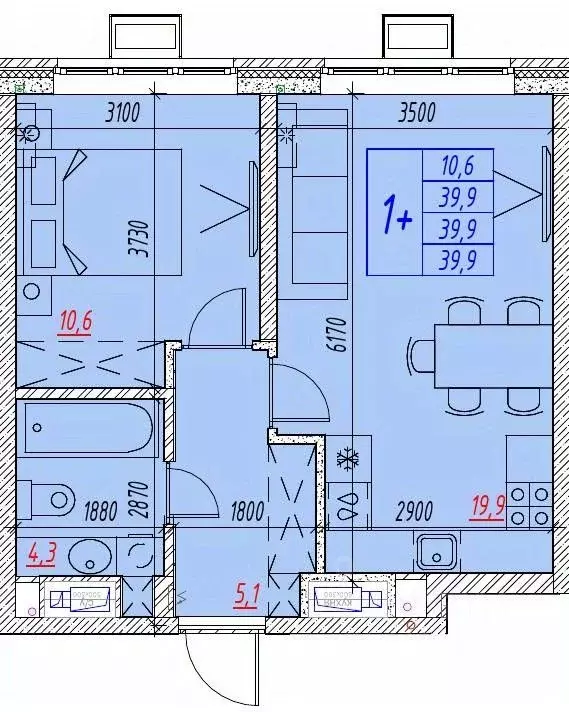 2-к кв. Астраханская область, Астрахань ул. Бэра, 29 (39.9 м) - Фото 1