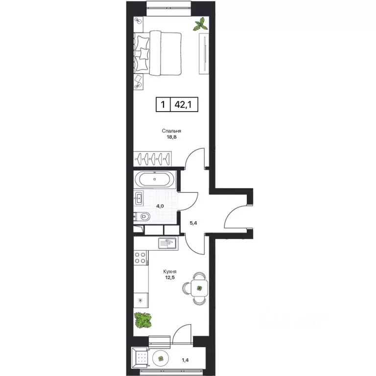 1-к кв. Московская область, Пушкино Пушкино Град жилой комплекс, к2 ... - Фото 1