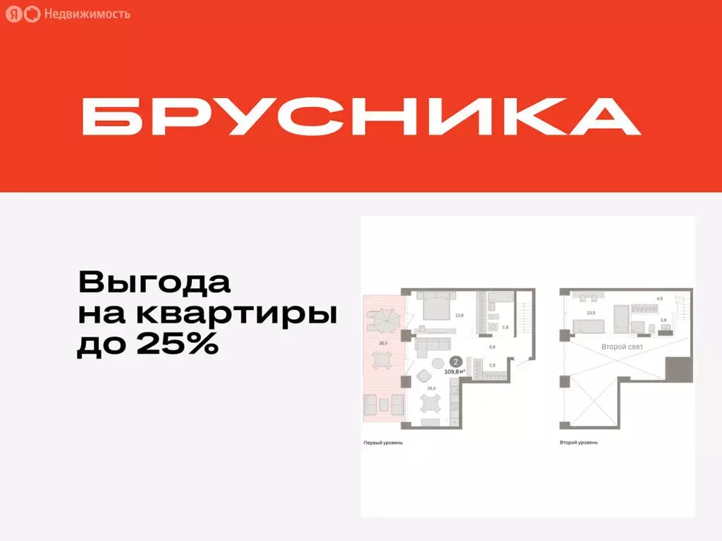 2-комнатная квартира: Тюмень, улица Муравленко, 9/2 (109.8 м) - Фото 0